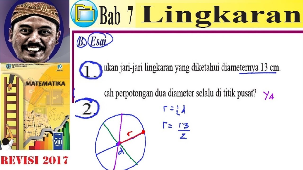 Lingkaran Matematika Kelas 8 Bse K13 Rev 2017 Lat 7 1 Esai No 1 Jari Jari Dan Diameter Youtube