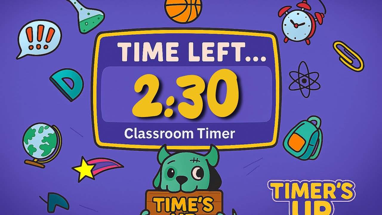 2 Minute 30 Second Countdown Timer | Classroom, Study & Focus Theme