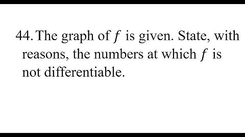 44. The graph of f is given. State, with reasons, the numbers at which f is not differentiable.