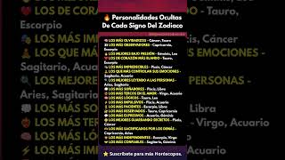 🔥 Personalidades Ocultas De Cada Signo Del Zodiaco #astrología #signoszodiacales #zodiacales #signos