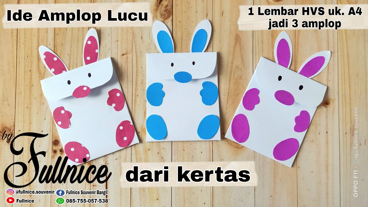 Cara membuat amplop lebaran dari kertas | ide angpao unik - YouTube