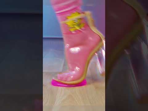 Clear heels smash pink squishy