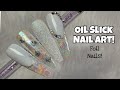 White Oil Slick Nail Art | Nail Sugar