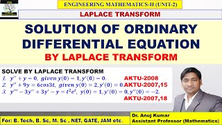 Solution of Ordinary Differential Equation by Laplace Transform | Application of Laplace Transform