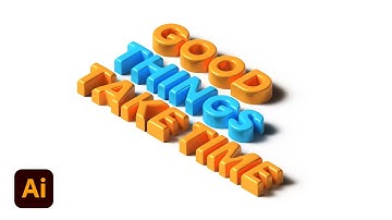 Amazing 3D Text Effect in Adobe Illustrator | Inflate Effect