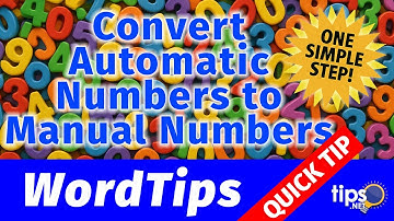 Converting Automatic Numbering to Manual Numbering
