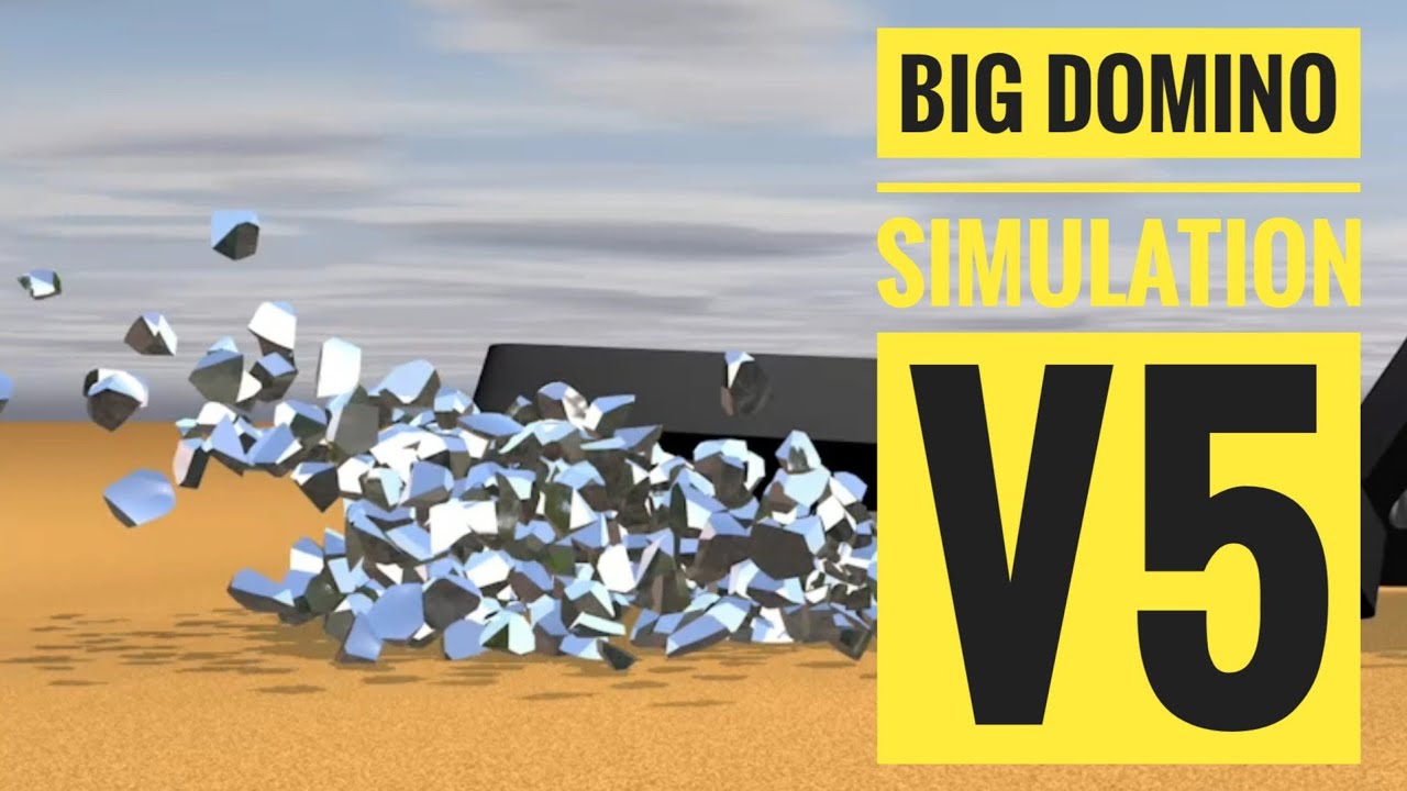 Big Domino Effect Simulation USDZ. Big effect