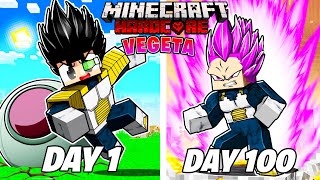 I Played Minecraft Dragon Block C As VEGETA For 100 DAYS… This Is What Happened