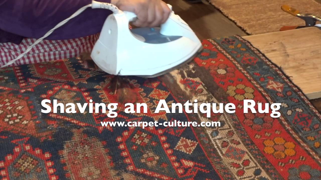 Clipping & Shaving of an Antique Caucasian Rug at Carpet Culture