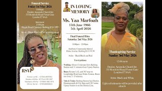 MS. YAA MARFOAH BURIAL SERVICE UK