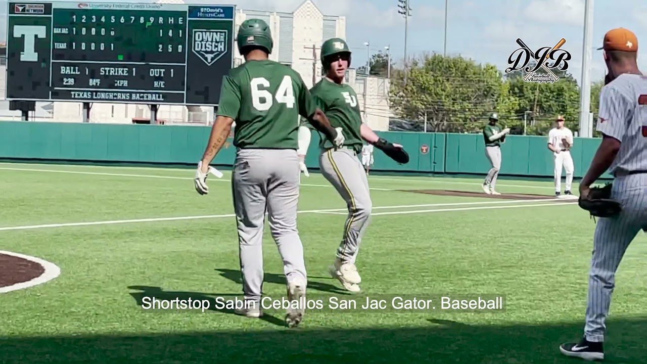 Shortstop Sabin Ceballos San Jac Gator Baseball YouTube