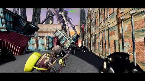 Robot zombie game destructible environment.