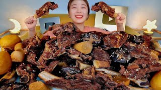 ASMR 추석 잘 보내세요🙇🏻 직접만든 소갈비찜 리얼먹방 :) Korean Beef Ribs Braised Short Ribs MUKBANG