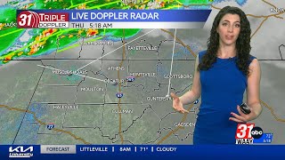 Tracking a line of storms just north of us