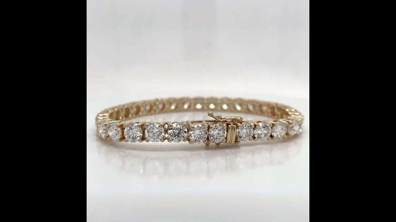 14Kt Yellow Gold Lab Diamond Tennis Bracelet