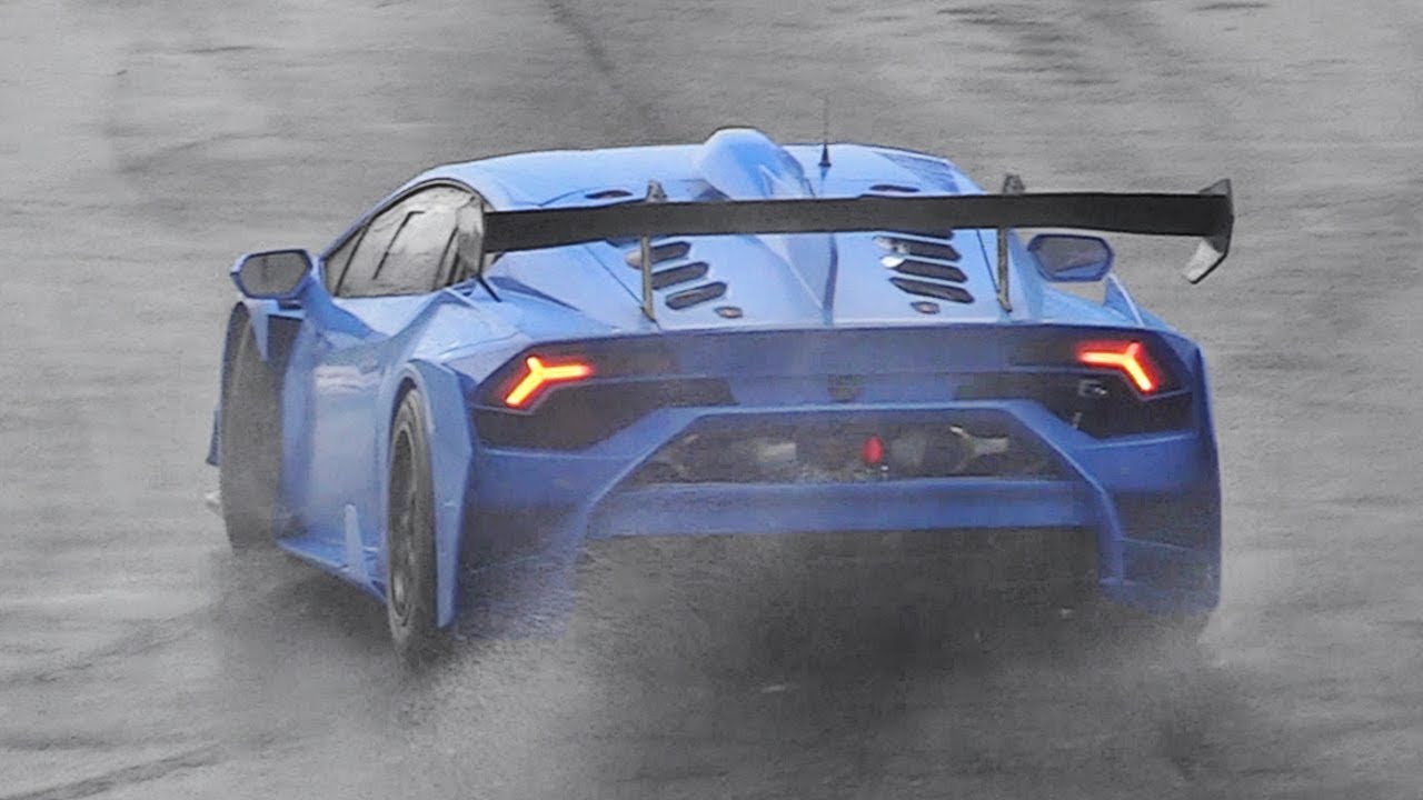 Race Cars testing on wet Traction Control Noise, Slides & Pure Sounds! YouTube