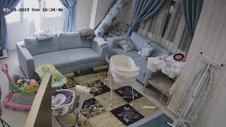 Quick thinking Nanny saves baby seconds before ceiling collapses onto its crib screenshot 2