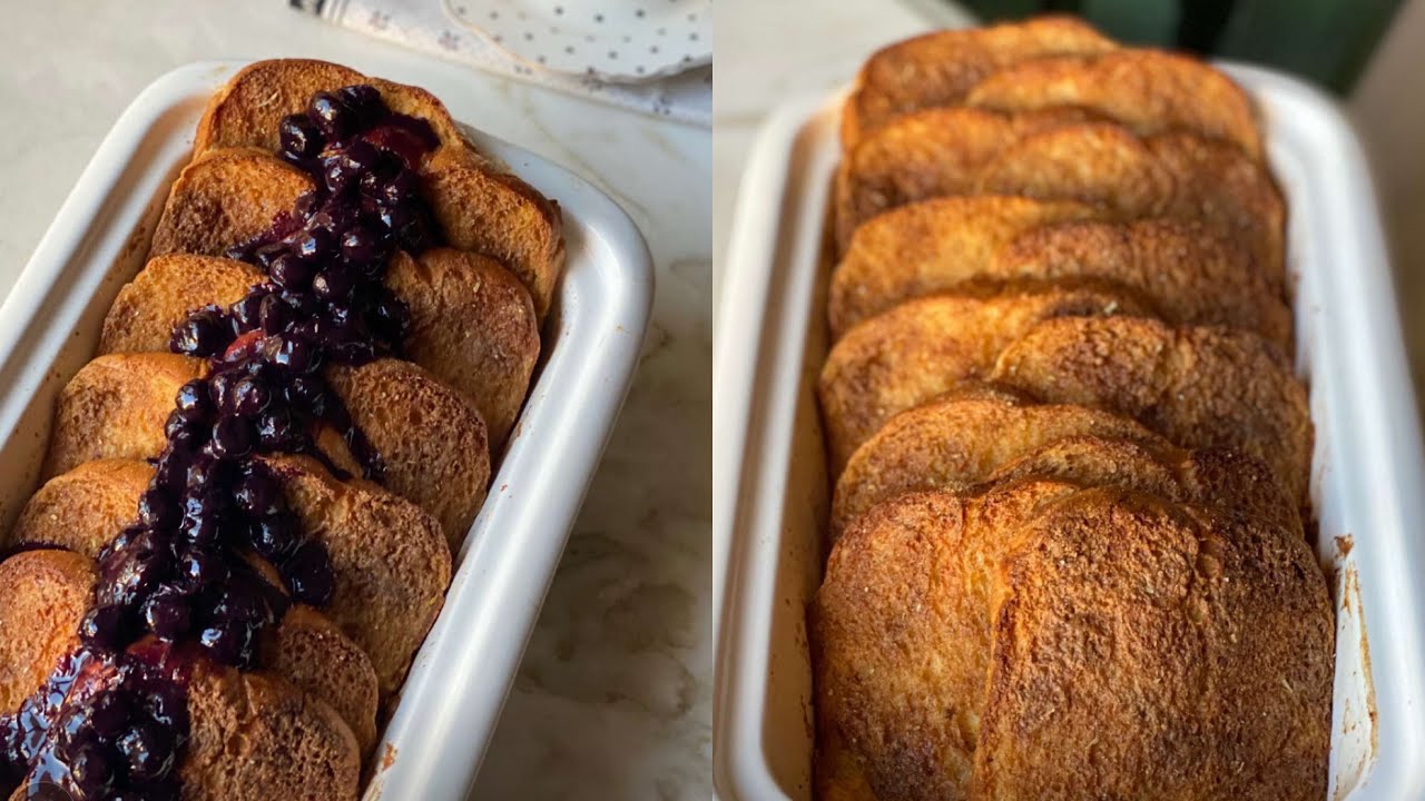 || من ألذ واسهل وصفات الفرنش توست 🍞🍓🫐‏French Toast Casserole   || من 15 ثانية 😋✨