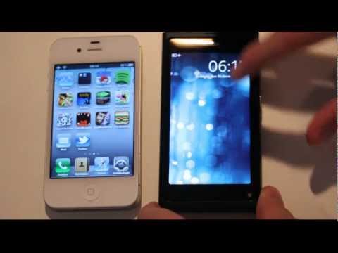 Apple iPhone 4S vs. Nokia N9 Boot Up Test! MeeGo 1.2 (Harmattan) vs. iOS 5.0.1!