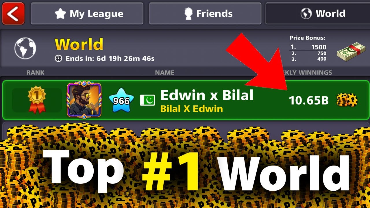 8 Ball Pool - World Top 1 Rank 😱😱 World League Top Winnings - YouTube