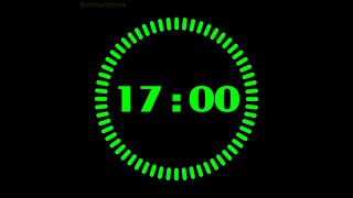 17 Minutes Countdown Timer with Alarm and Progress Visualizer - Radial Green