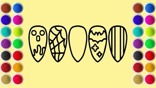 Coloring Patterned Fake Nails Using Colored Sand Sand Painting Coloring Page