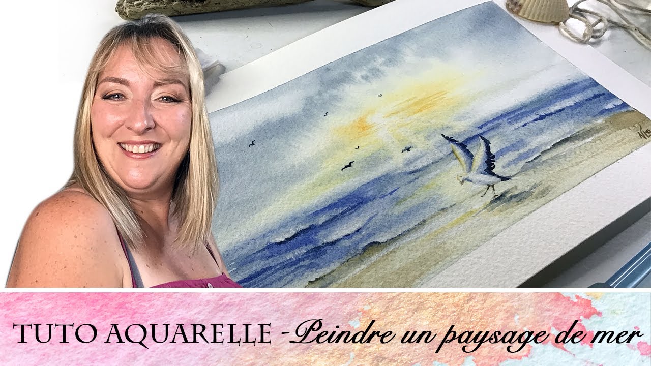 Tutoriel Aquarelle débutant - Comment peindre un paysage de mer à l'aquarelle avec @VirginieLucas