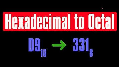 Hexadecimal to Octal (Quick and Easy)