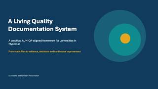 QA Documentation System for Myanmar Universities Part 3