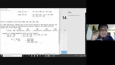 CSC159 - Assembly Language Intel 8086: Instruction XCHG  ADD and SUB