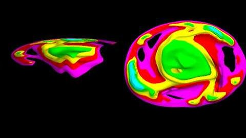 Isotherms of silicon melt in CZ growth