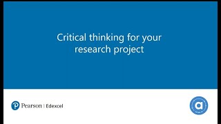 Pearson and AccessEd: Critical thinking for your research project