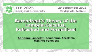 Barendregt's Theory of the Lambda-Calculus, Refreshed and Formalized | Adrienne Lancelot