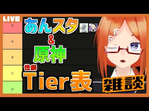 【雑談】 あんスタ＆原神 "個人的"なTier表作成します【バーチャルyoutuber】