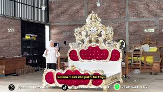 Set Tempat Tidur Mewah Queen Tasya Original, Kelas Ukiran Nilai Seni Tinggi