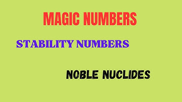 Magic Numbers| Stability Numbers| Noble NUCLIDES| BSc, MSc, Entrance,| Nuclear Chemistry