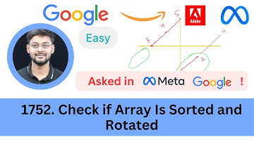 LeetCode 1752 Check if Array Is Sorted and Rotated | Array | Easy  | Asked in Google Amazon