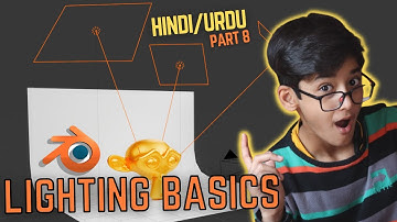 Blender Lighting Basic in Hindi Urdu P-8 | Spot Light, Area Light, Sun Light, Point light explained
