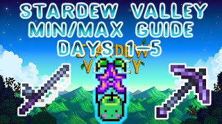 Stardew Valley 1.4 MIN/MAX Guide - DAYS 1-5 - Stardew Valley Tips and Tricks