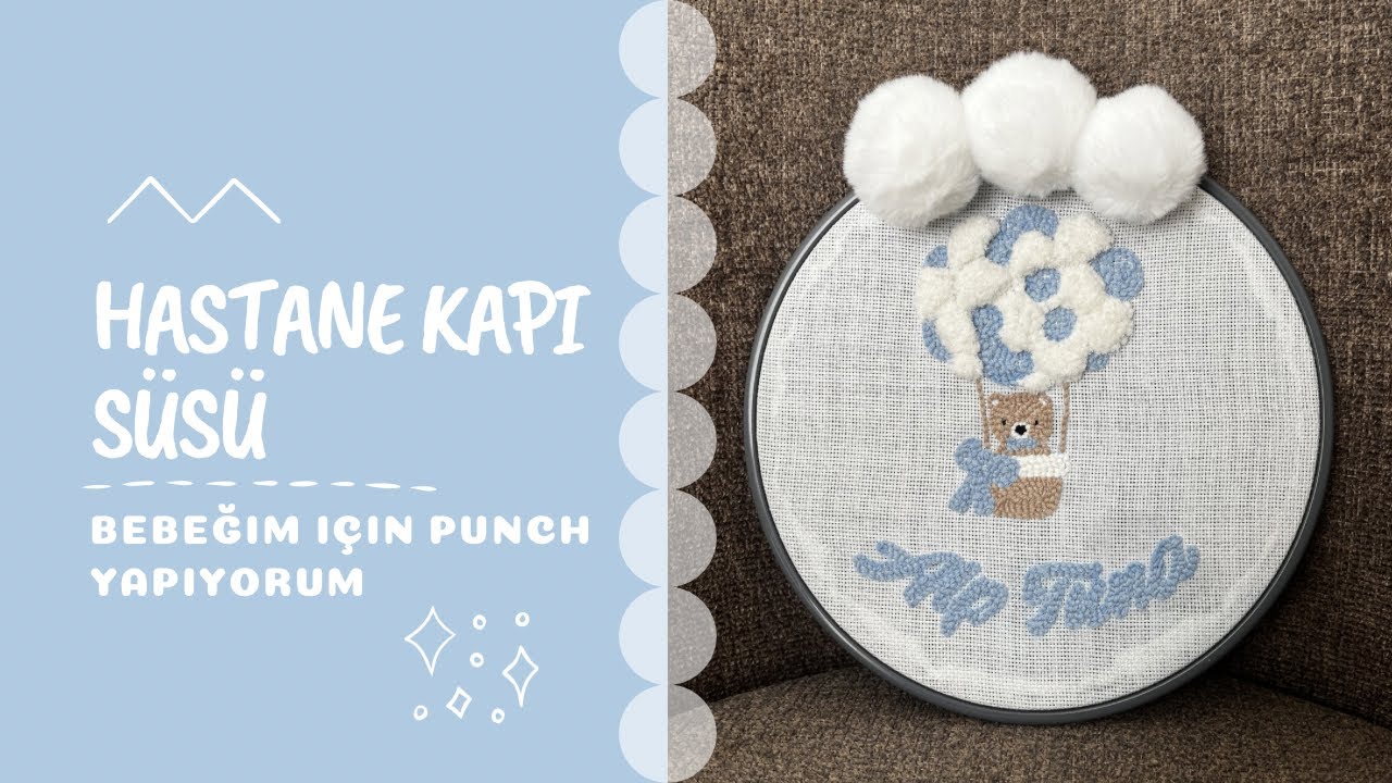 Bebeğim için punch ile hastane kapı süsü hazırlıyorum🧸👶 #baby #newborn #süsleme #punch #kapısüsü