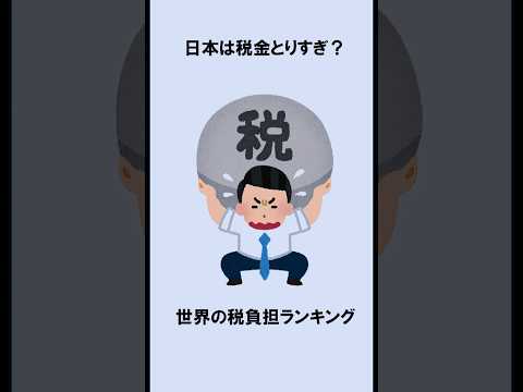日本は税金とりすぎ？世界の税負担ランキング #shorts #雑学 #増税