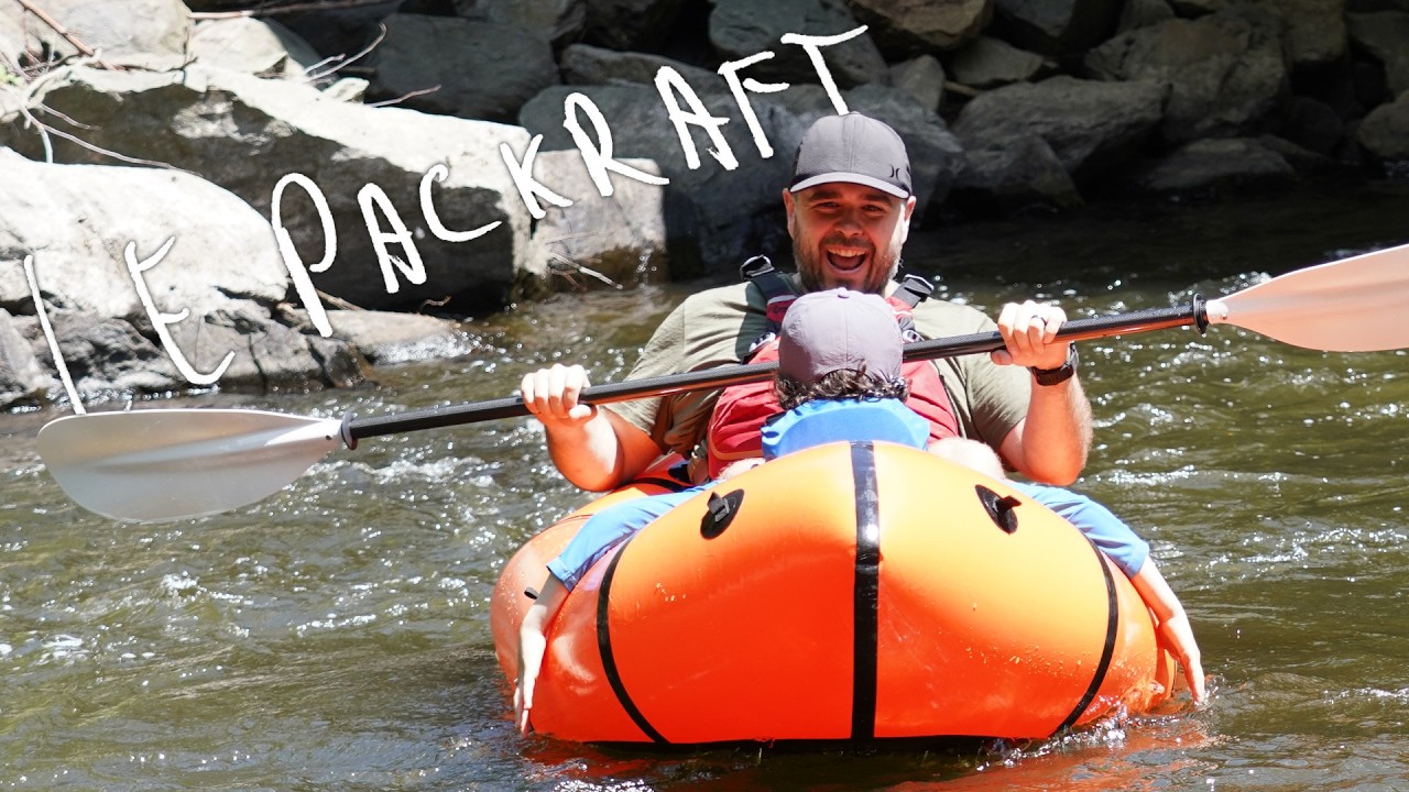 J'essaie le packraft avec des minis humains