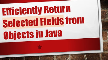 Efficiently Return Selected Fields from Objects in Java