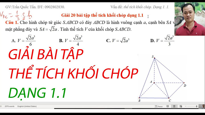 Các dạng bài tập về tính thể tích lớp 12