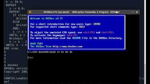 MODULA-2 Program via DOSBOX to Draw a  Sine Wave.