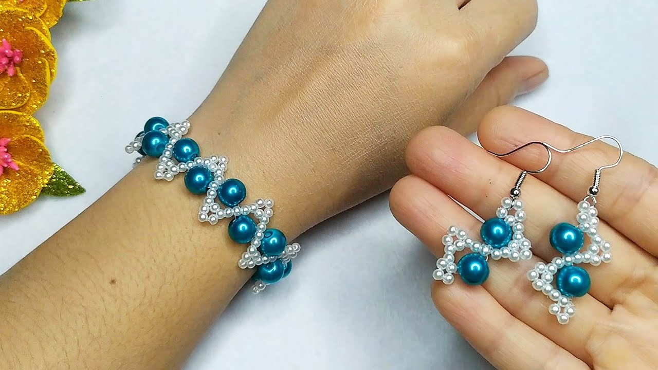how to make pearl bracelets and earrings // jewelry sets - diy jewelry ...