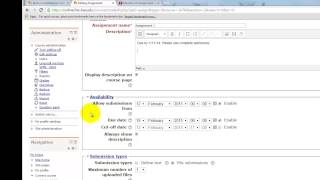 Adding an Assignment Submission Activity