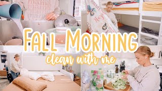 FALL MORNING CLEAN WITH ME // CLEANING MOTIVATION // FALL HOMEMAKING // SUNDAY RESET // COOK WITH ME