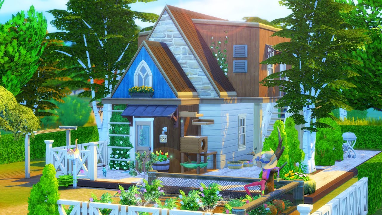 Cat Lady Tiny House // Sims 4 Speed Build YouTube