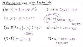 Statistics - Basic Operations with Factorials
